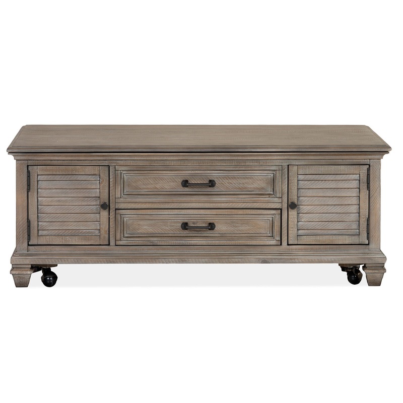 Lancaster – Lift Top Storage Cocktail Table (With Casters) – Dove Tail Grey