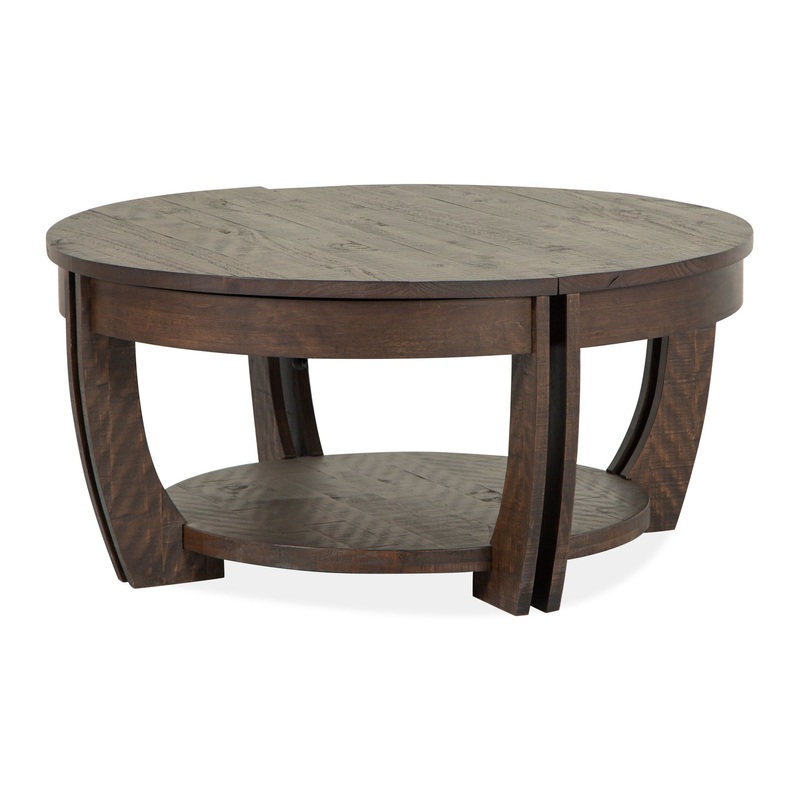 Lyndale – Lift Top Storage Cocktail Table With Casters – Nutmeg