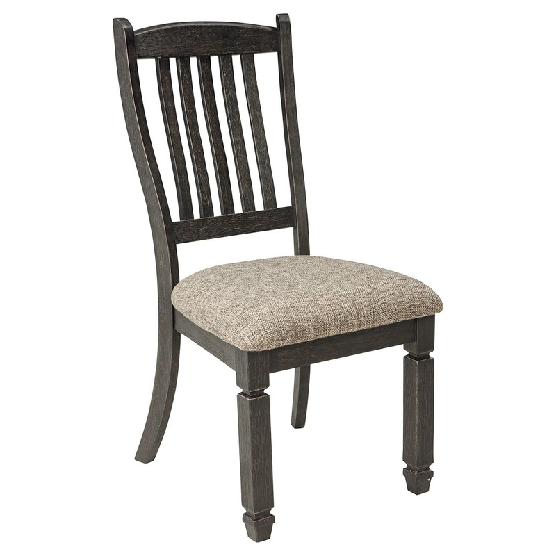 Tyler Creek – Black / Grayish Brown – Dining UPH Side Chair (Set of 2) – Slatback