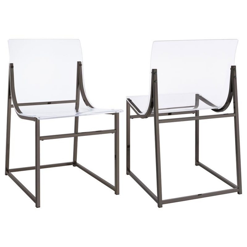 Adino – Acrylic Dining Side Chair (Set of 2) – Black Nickel