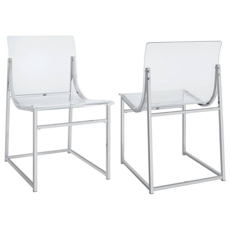 Adino – Acrylic Dining Side Chair (Set of 2) – Chrome