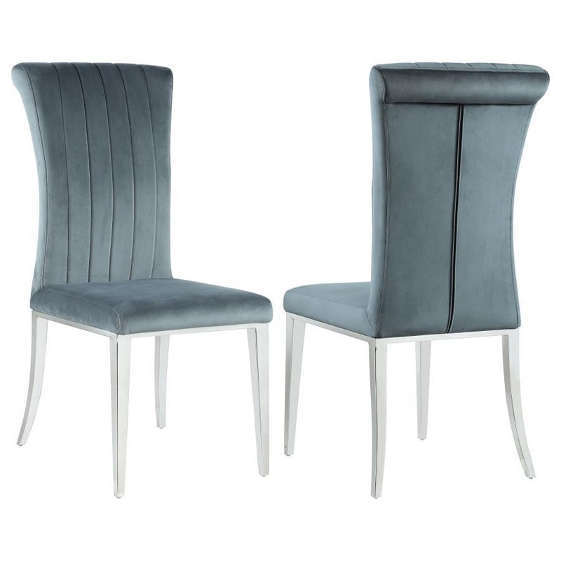 Beaufort – Upholstered Dining Side Chair (Set of 2) – Steel Gray