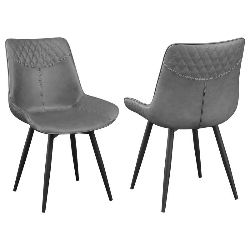 Brassie – Upholstered Swivel Dining Side Chair (Set of 2) – Gray