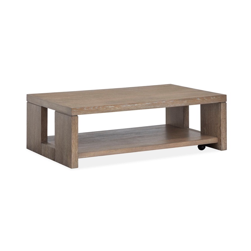 Conway – Rectangular Cocktail Table With Casters – Spiced Brown