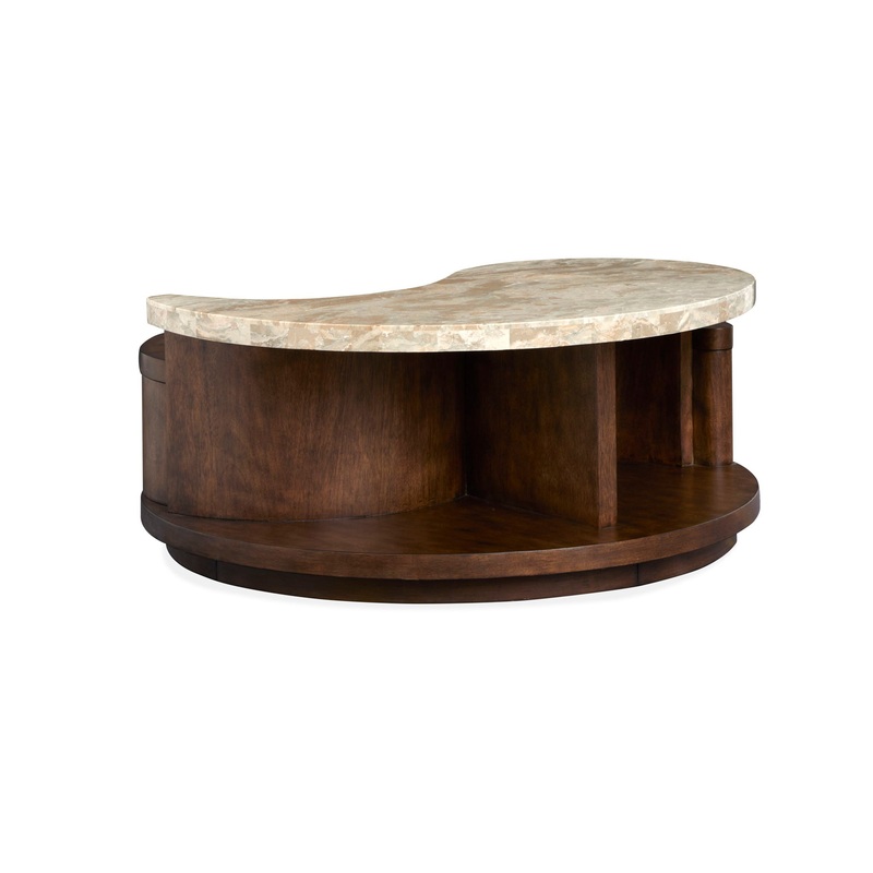 McPherson – Round Cocktail Table With Casters – Burnt Umber