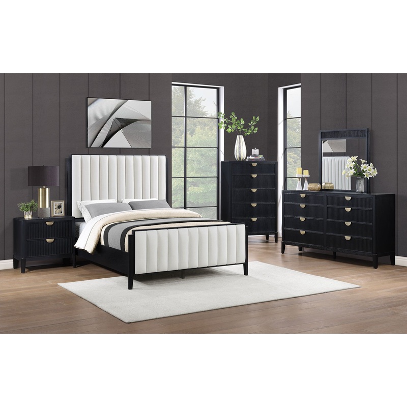 Brookmead 5-piece Upholstered Queen Bedroom Set Black