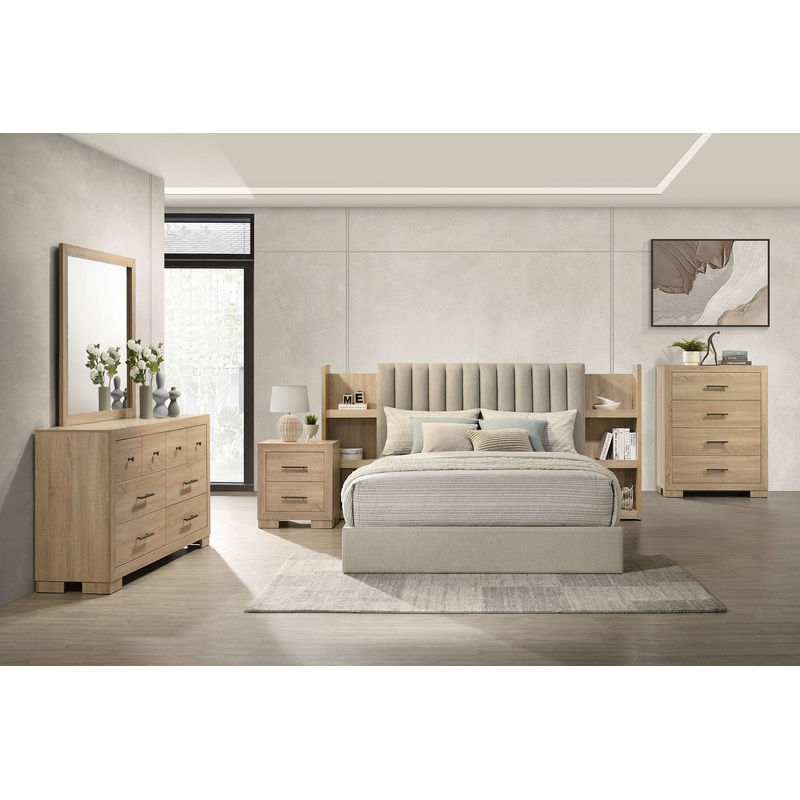 Arielle 5-piece Queen Bedroom Set Light Oak