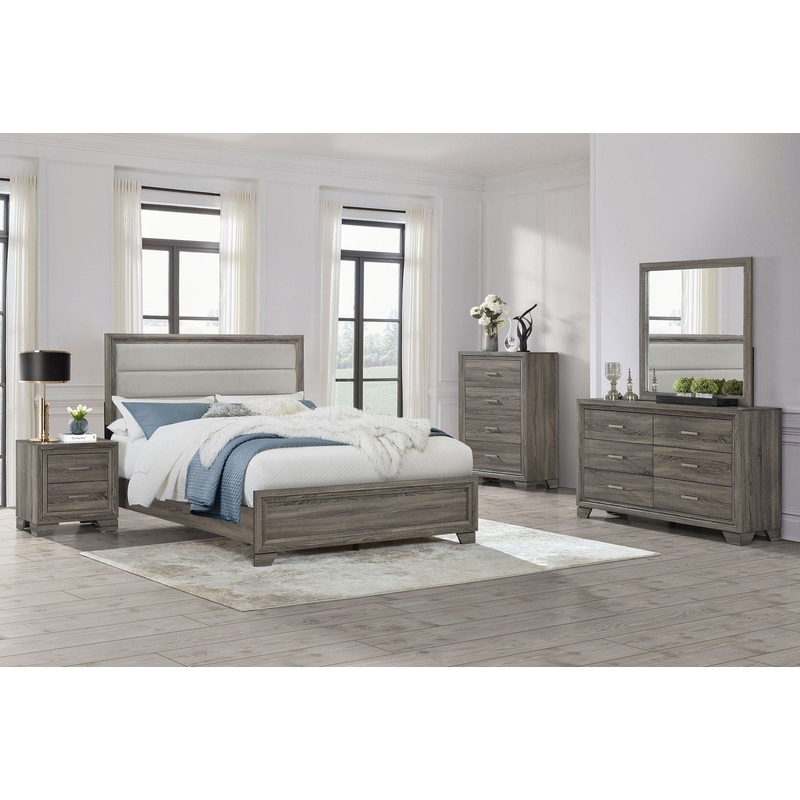 Wright 5-piece Eastern King Bedroom Set Brown Oak