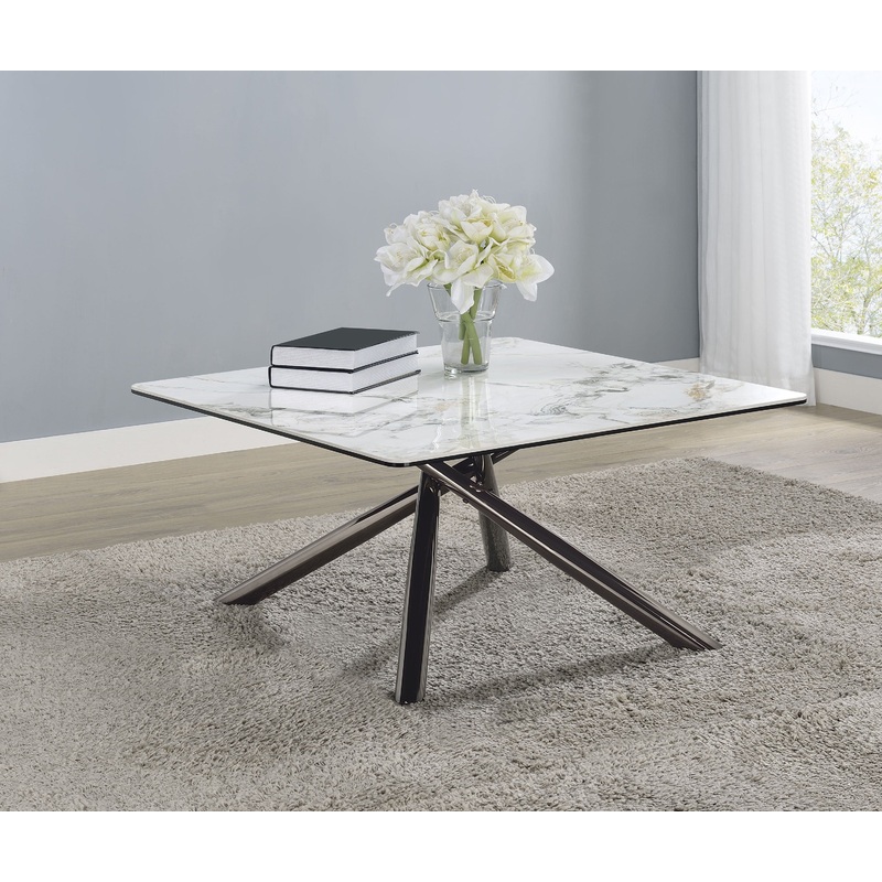 Carvell Square Sintered Stone Top Coffee Table Mirage White
