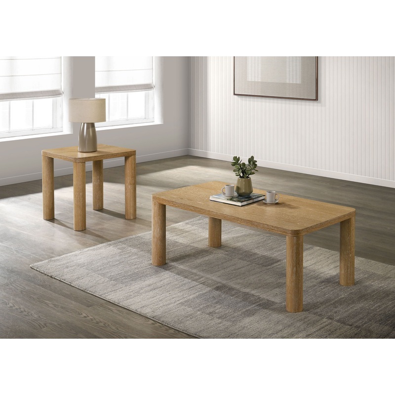 Castlewood 2-piece Cocktail Coffee Table Set Light Oak