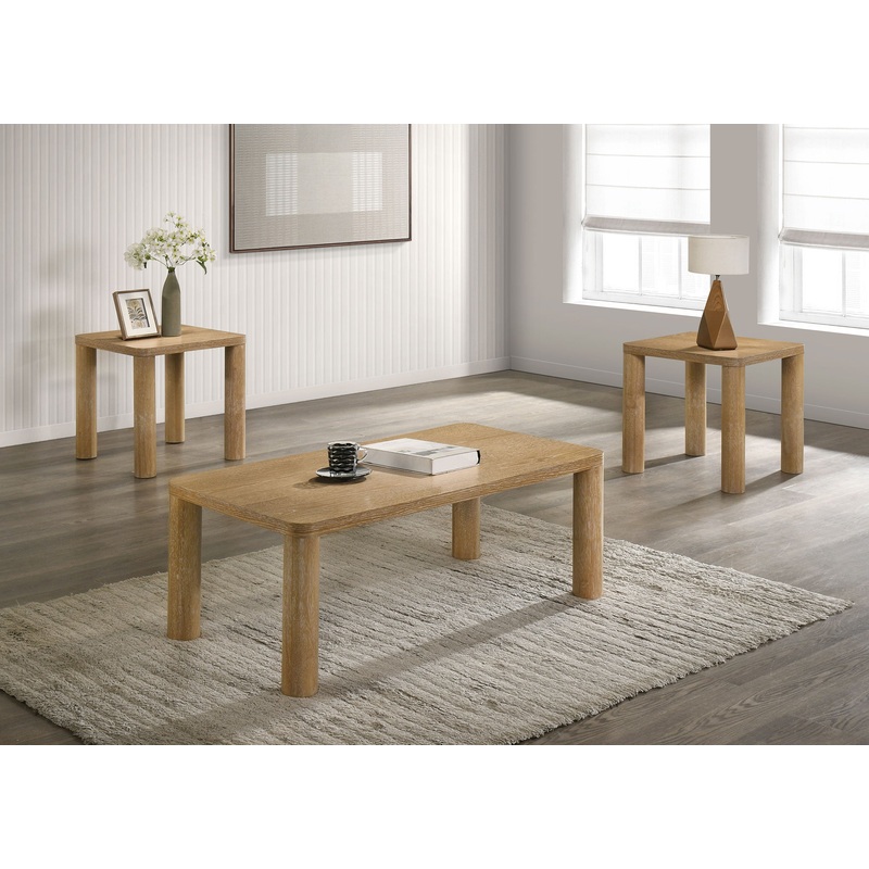 Castlewood 3-piece Cocktail Coffee Table Set Light Oak