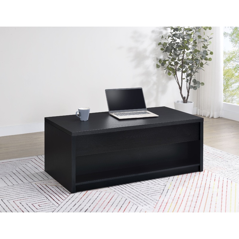 Knapp Lift Top Cocktail Coffee Table with Dual Drawers Black