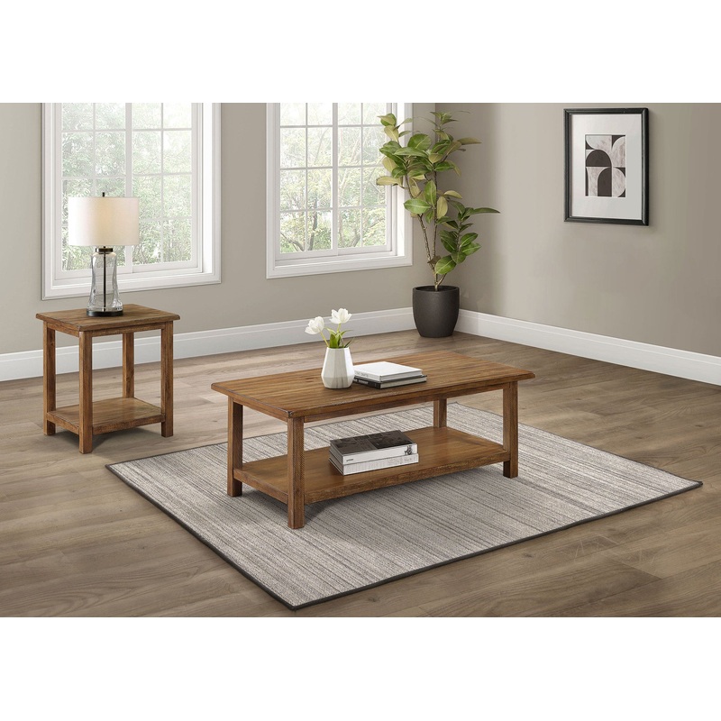 Payne 2-piece Coffee and End Table Set Distressed Brown