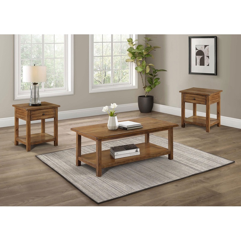 Payne 3-piece Coffee and 1-drawer End Table Set Brown