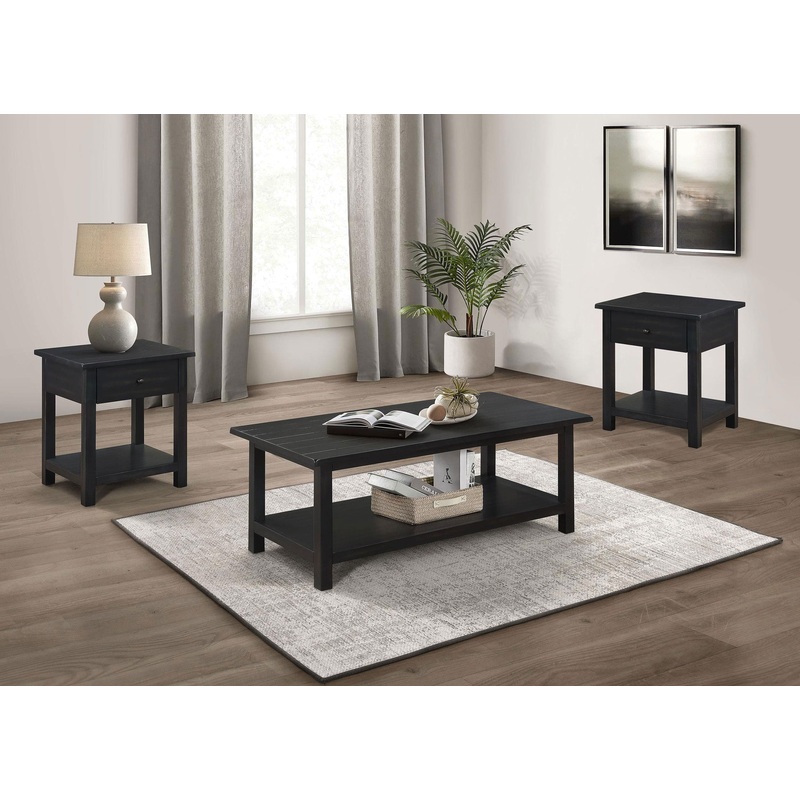 Payne 3-piece Coffee and 1-drawer End Table Set Java