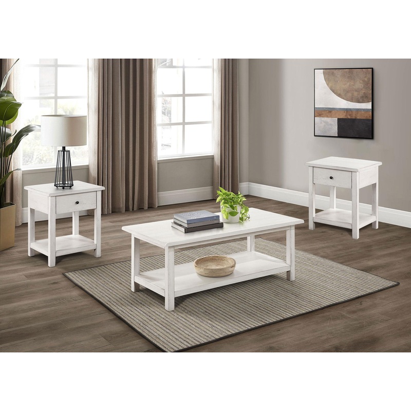 Payne 3-piece Coffee and 1-drawer End Table Set White