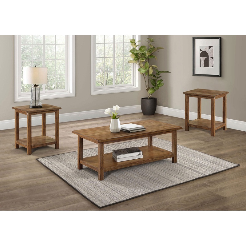Payne 3-piece Coffee and End Table Set Distressed Brown