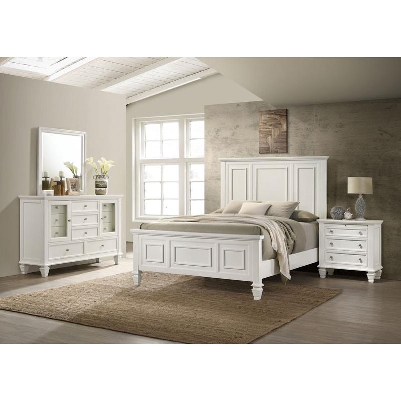 Sandy Beach 4-piece Eastern King Bedroom Set Cream White