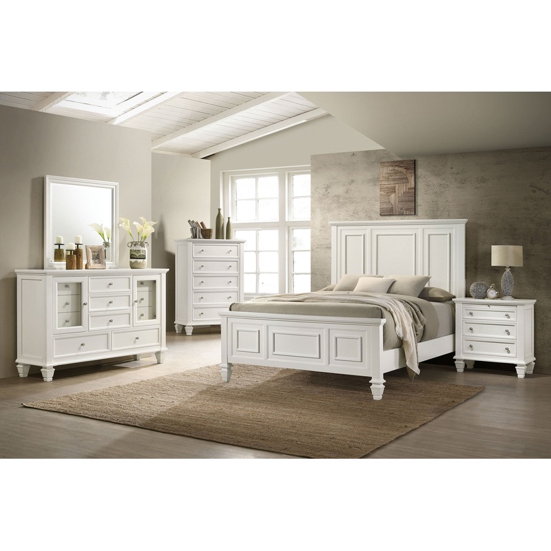 Sandy Beach 5-piece California King Bedroom Set Cream White