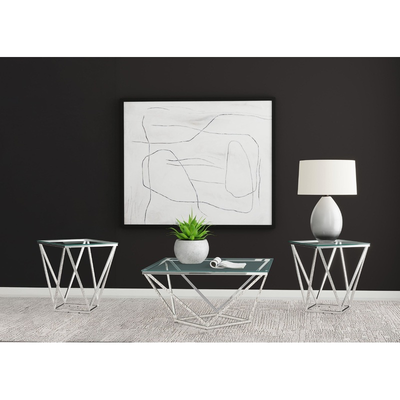 Brittania 3-piece Square Coffee and End Table Set Nickel