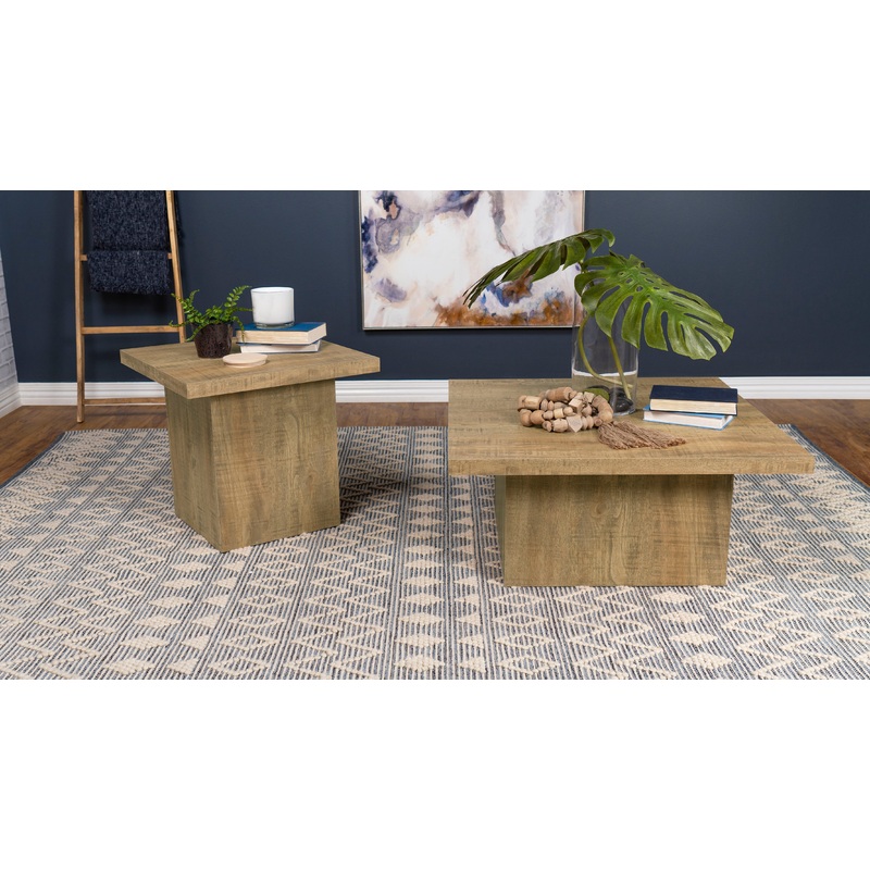 Devar 2-piece Square Coffee and End Table Set Mango