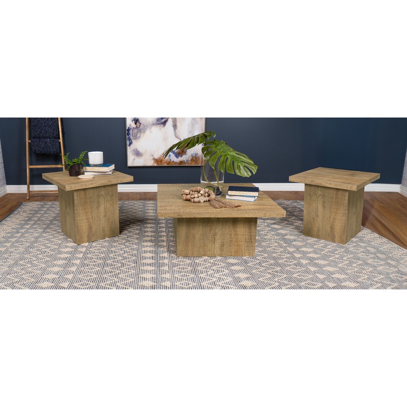 Devar 3-piece Square Coffee and End Table Set Mango