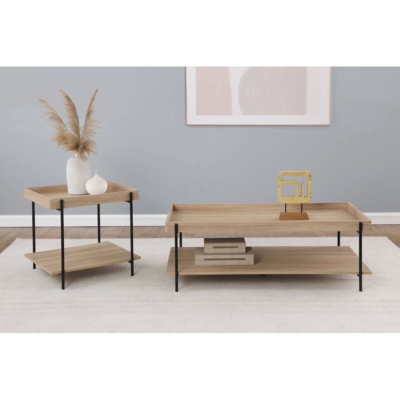 Fallon 2-piece Rectangular Coffee and End Table Set Natural