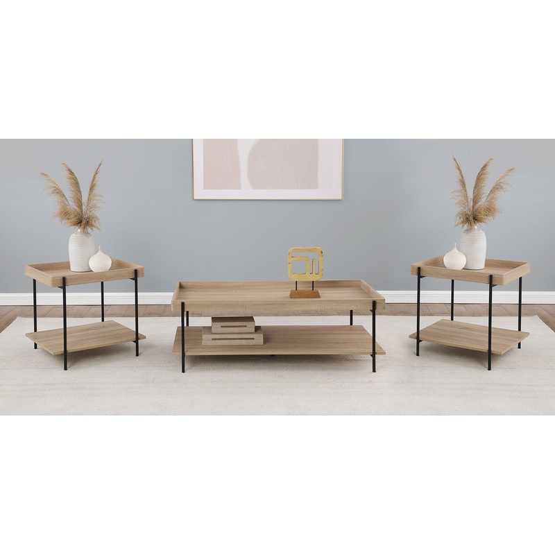 Fallon 3-piece Rectangular Coffee and End Table Set Natural
