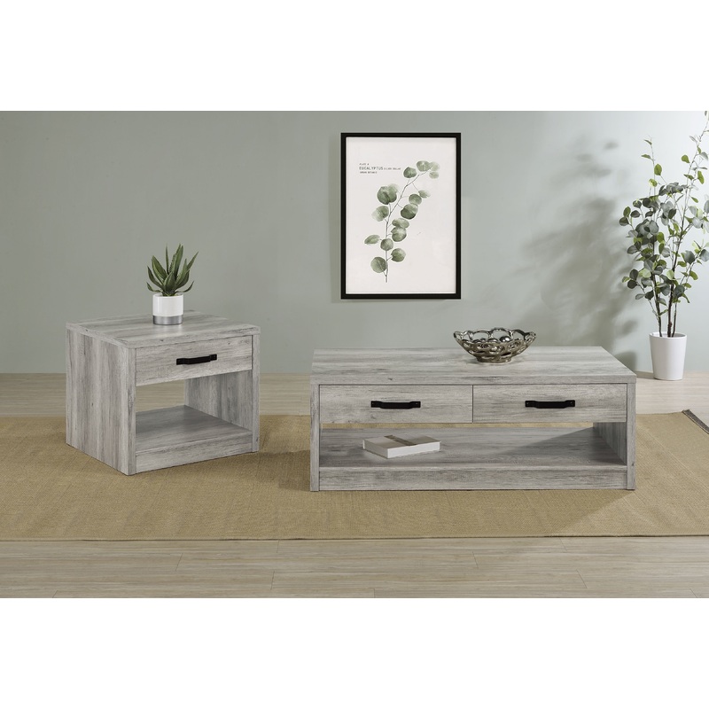 Felix 2-piece Coffee and End Table Set Grey Driftwood