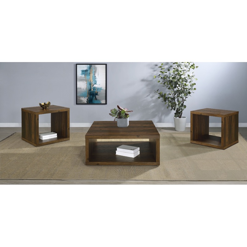 Frisco 3-piece Coffee and End Table Set Dark Pine