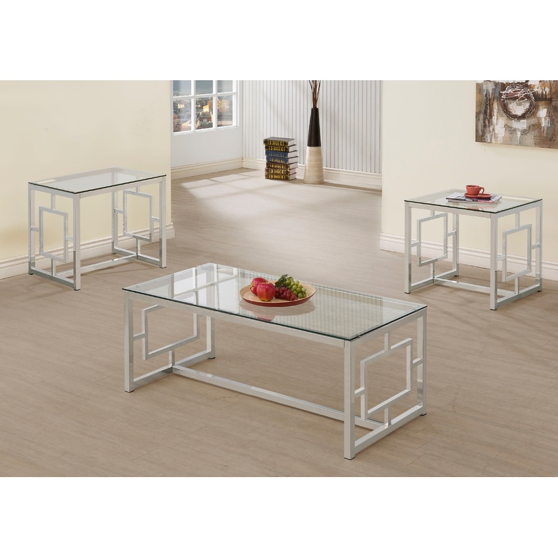 Merced 3-piece Rectangular Coffee and End Table Set Nickel