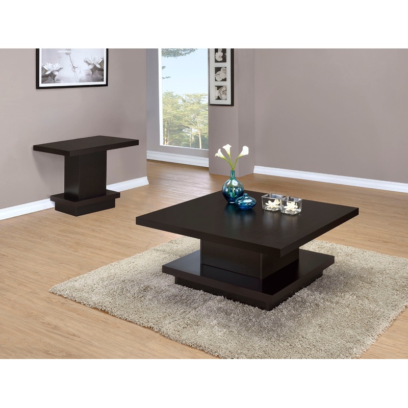 Reston 2-piece Square Coffee and End Table Set Cappuccino